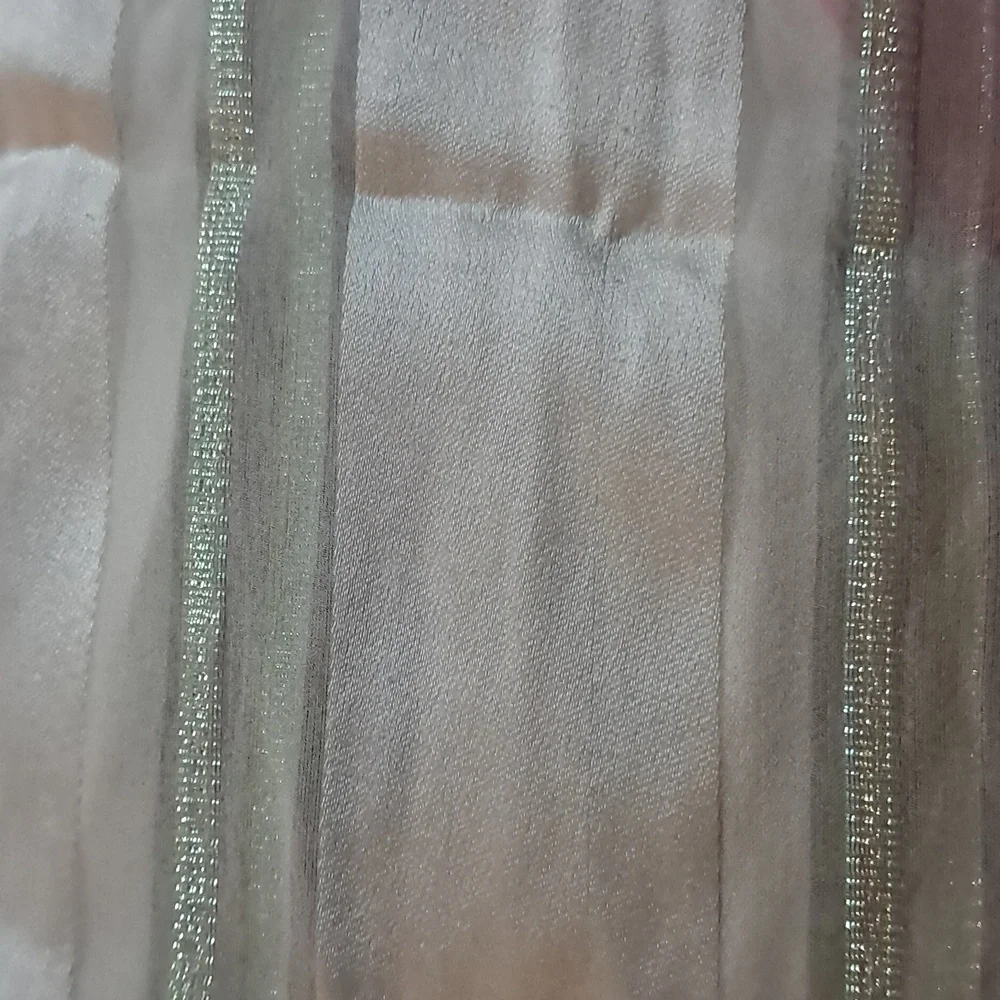 Oscar de la Renta Oblong Pastel Silk Scarf with Metallic Threads Frayed Vintage